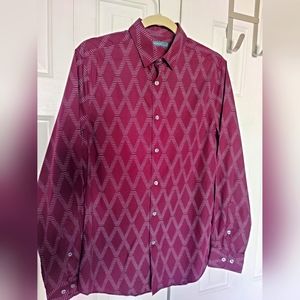 Perry Ellis Small Geometric Pattern Button Up Shirt